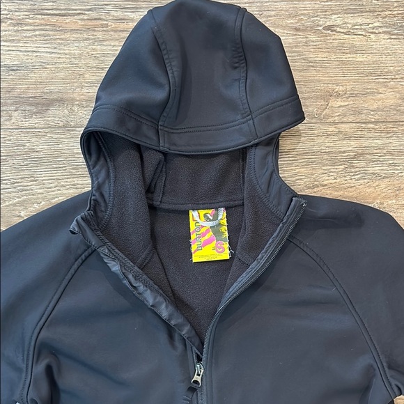 Burton Men's Size S Hoodie Jacket Full Zip Black on Black Logo Hidden Pocket - Picture 4 of 15